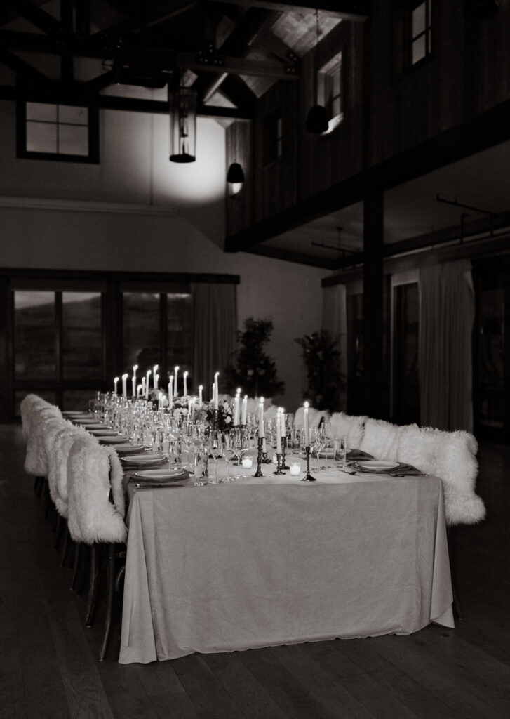 Intimate Wedding Dinner Reception at Sage Lodge in Paradise Valley Montana