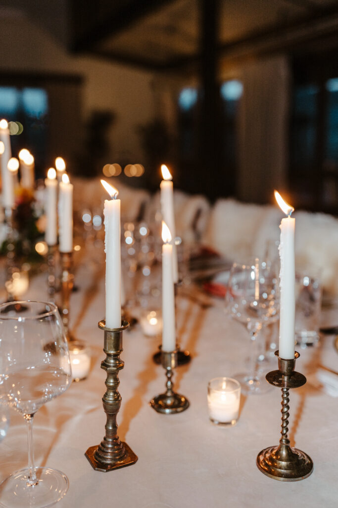 Wedding reception details at Sage Lodge in Paradise Valley Montana